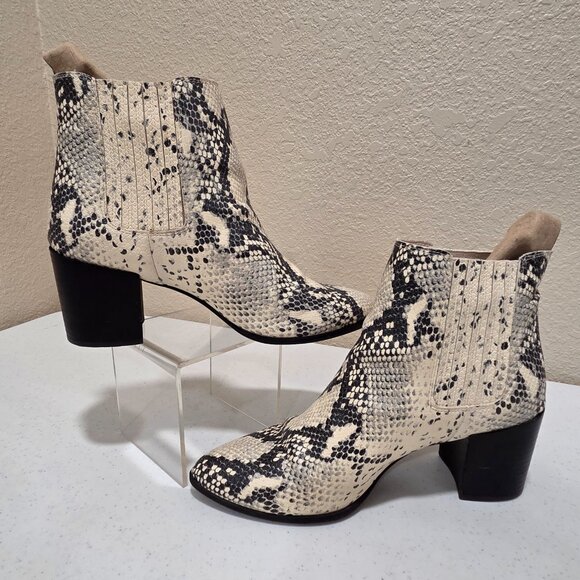 Snakeskin Booties Women's Size 9 Fall Ankle Boots Steve Madden Block Heel - Picture 2 of 11